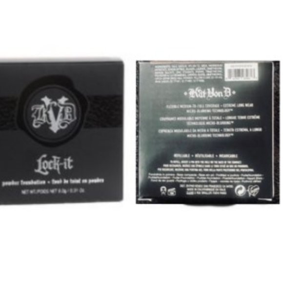 Kat Von D Lock-It Powder Foundation Refillable compact shade Rich Deep 225 NWT! - Picture 10 of 14